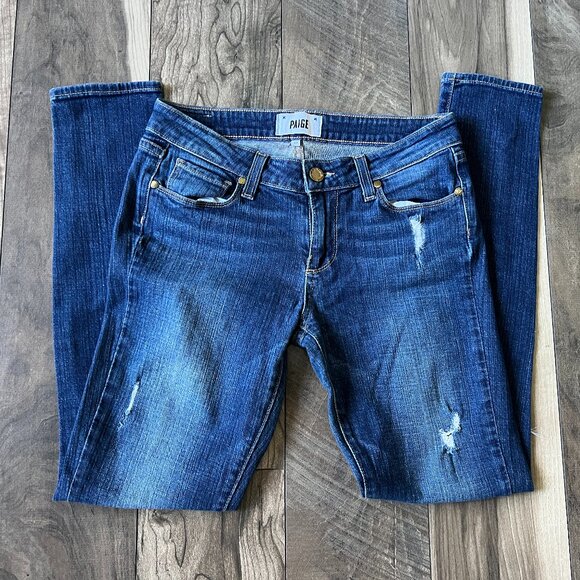 Paige Distressed Skinny Jeans - Picture 1 of 5